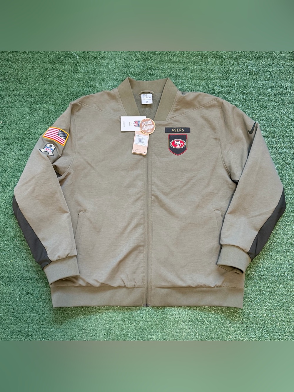 Nike San Francisco 49ers Salute to Service 2025 Sideline Bomber Jacket Men’s 3XL